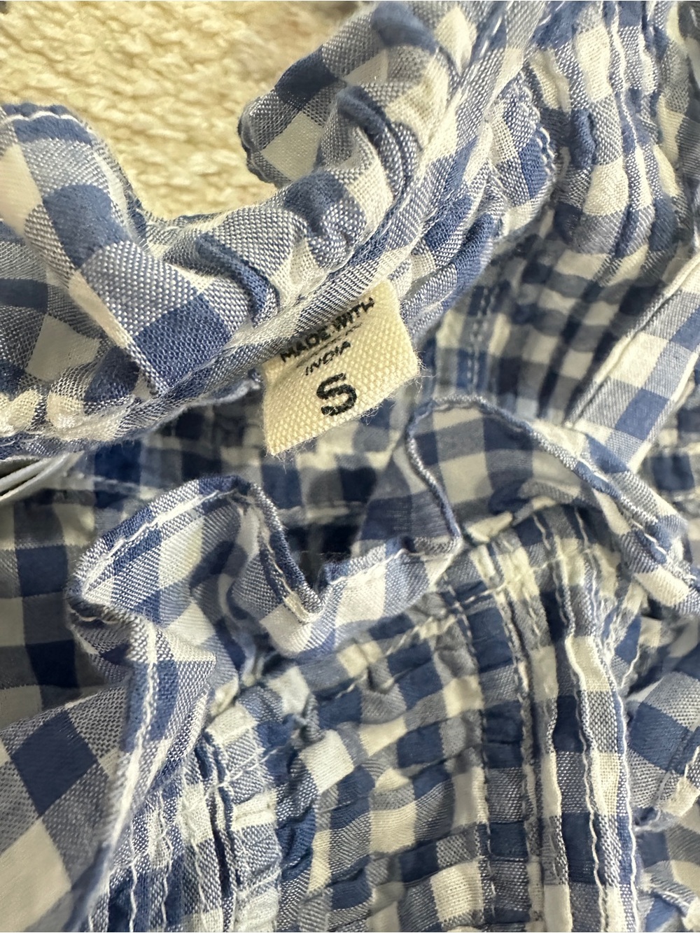 Doen Fleurette top in Blue Gingham - small - Picture 4 of 6